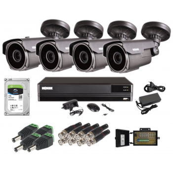 ZESTAW MONITORINGU KENIK KG-1254L + 4x KG-V60SFP4HD-BG 1080p 2.8-12mm IR60m BNC 1TB